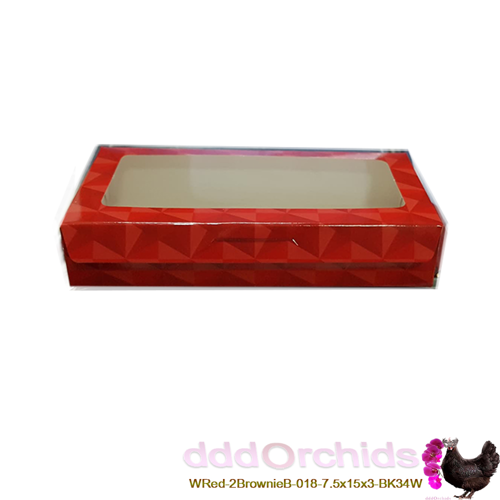 กล่องพิมพ์ลาย มีหน้าต่างใส ขนาด 7.5 x 15 x 3 เซนติเมตร ใส่ของขวัญ ของชำร่วย ขนม เครื่องประดับ มี 4 สีให้เลือก