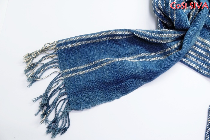 ผ้าพันคอผ้าฝ้ายย้อมคราม(Scarf - cotton dyeindigo
