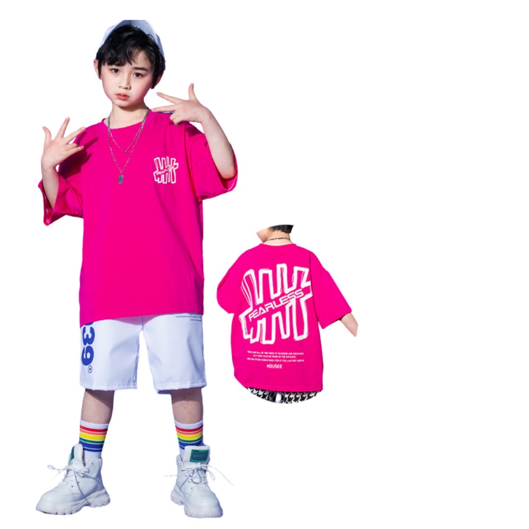 ชุดเต้น ชุดแดนซ์ ชุดเซ็ทเสื้อแขนยาวสีชมพู+กางเกงวอร์ม/กระโปรง