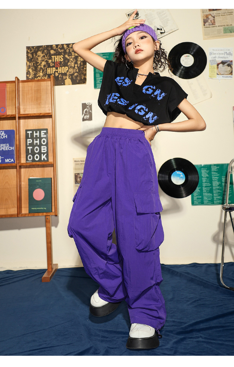 friendly4kid ชุดเต้น ชุดเชียร์ เสื้อแขนกุด+กางเกงคาร์โก้เหลือง เสื้อแยก