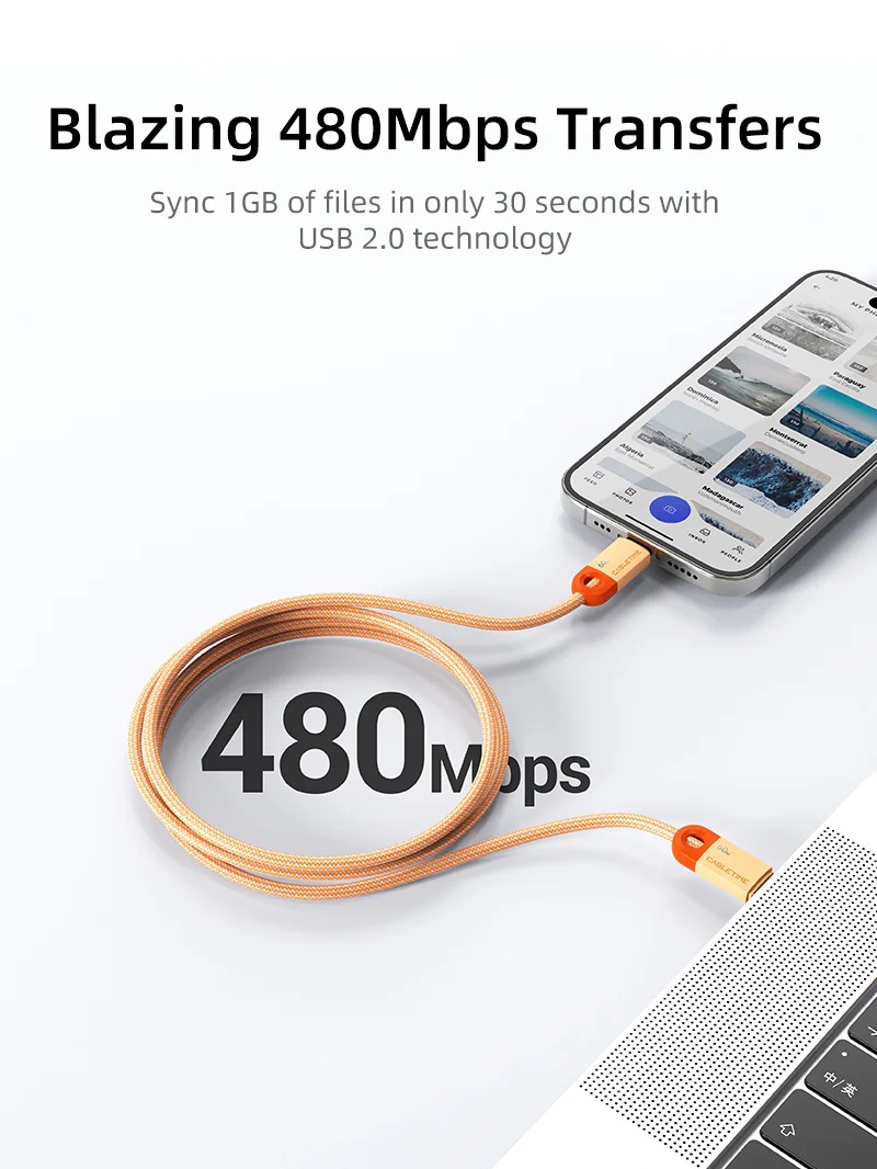 60W Super Fast Charging USB-C Cable by Cabletime