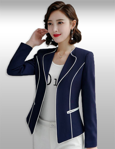 เสื้อสูทผู้หญิงแขนยาวสีน้ำเงินแบบเรียบหรู มี 5 ไซส รหัส2223