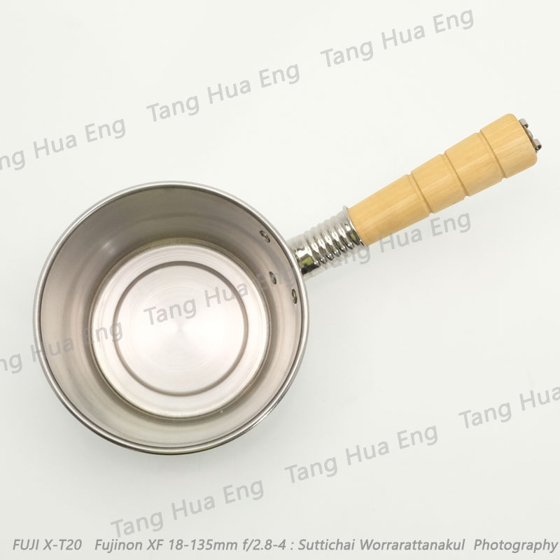 หม้อด้ามสเตนเลส 304 ด้ามไม้ ขนาด 1 ลิตร