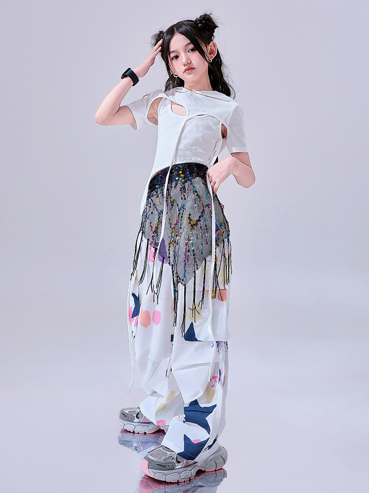 สินค้าพร้อมส่ง ชุดเต้น เซ็ตเสื้อชมพู+กระโปรง/กางเกง