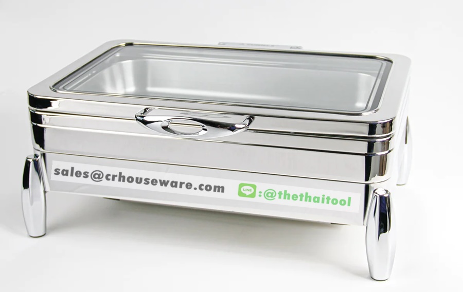 อ่างอุ่นอาหารแบบเหลี่ยมพร้อมขาตั้ง 005-JP-CFR-11S+CFR-11C
