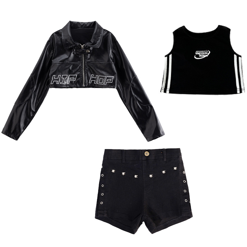 พร้อมส่ง ชุดเต้น ชุดแดนซ์ เสื้อแขนยาวปาดไหล่ กางเกงขายาว