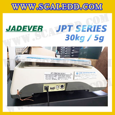 เครื่องชั่งดิจิตอล30กิโลกรัมมีปริ้น ยี่ห้อ JADEVER รุ่น JPT Series ความละเอียด0.005kg (ผ่านตรวจรับรองจากสำนักงานกลางชั่งตวงวัด)