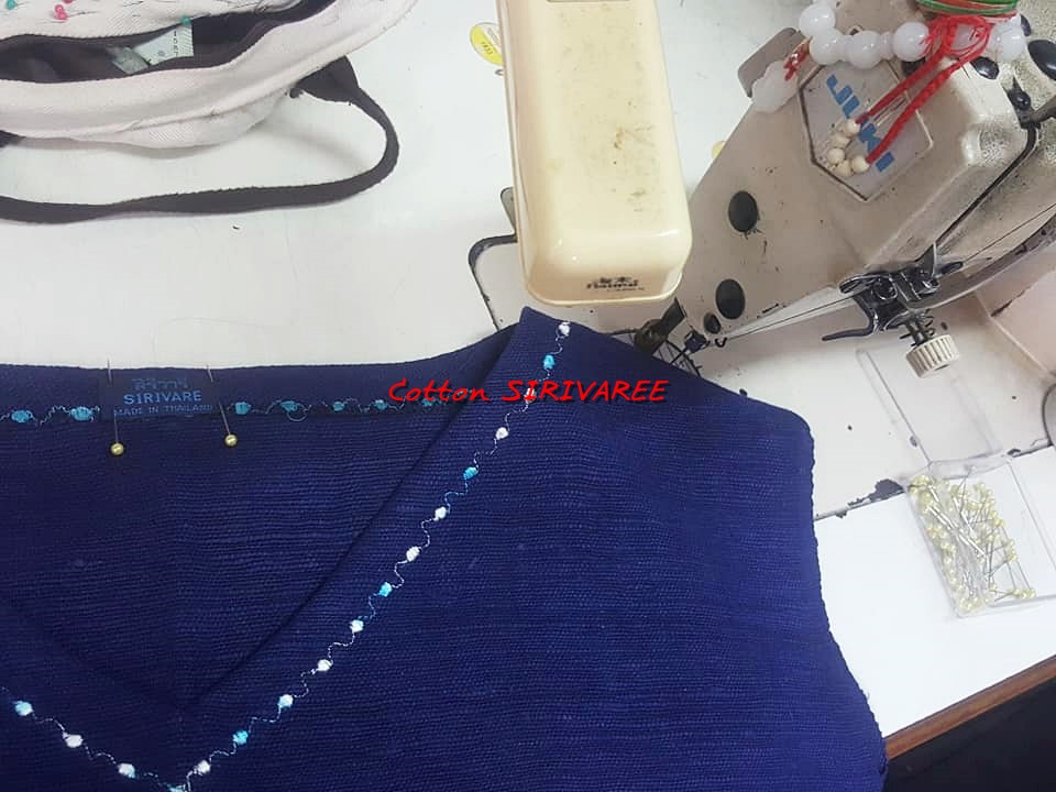 SIRIVAREE,SIVA Thai Cotton 100%, Polo shirt and hand embroidery By Cotton SIRIVAREE Top Thai Brand White, black ,blue ,the sugar L,XL