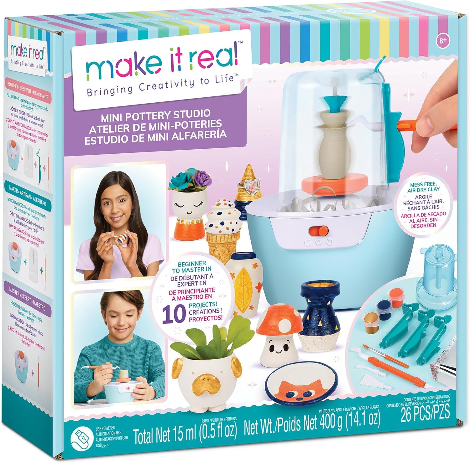 เครื่องปั้นดินเผาสำหรับเด็ก Make It Real Mini Pottery Studio