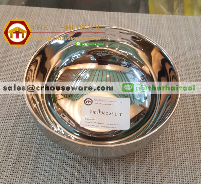 ชามสแตนเลส 2 ชั้น 14 ซม. 008-MP302, ชามเกาหลีสเตนเลส 2 ชั้น