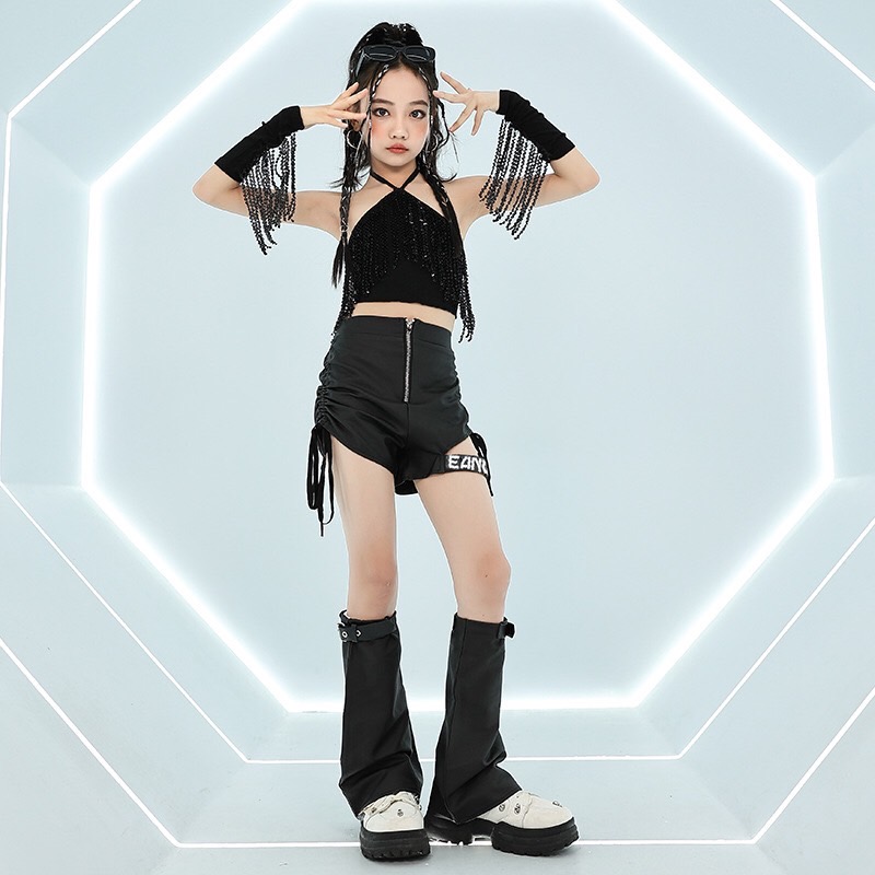 พร้อมส่ง***ชุดเต้น ชุดฮิปฮอป เสื้อแขนยาว +ตัวใน+กางเกง