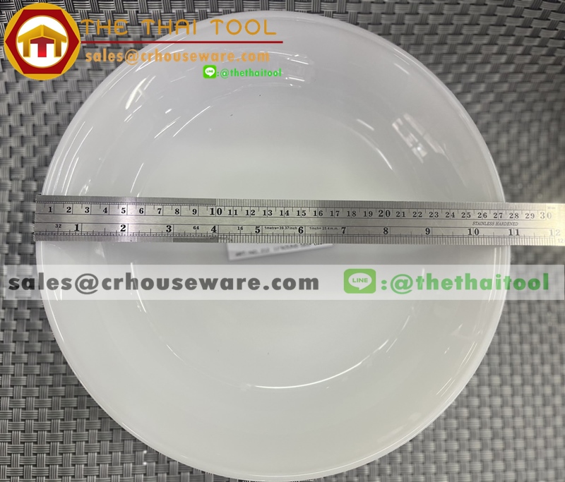 จานกลมลึก เนื้อมุก ลายมุก (ไม่เขียนขอบทอง) ขนาด 11 นิ้ว