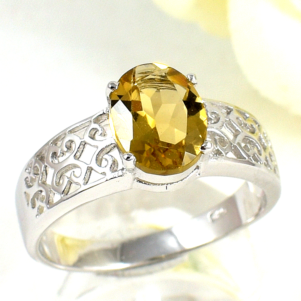 แหวนเงินแท้ราคาถูกชุบทองคำขาว พลอยแท้คอนยัคควอทซ์ 1.85 กะรัต งานประณีตสวยงาม สั่งผลิตค่ะ