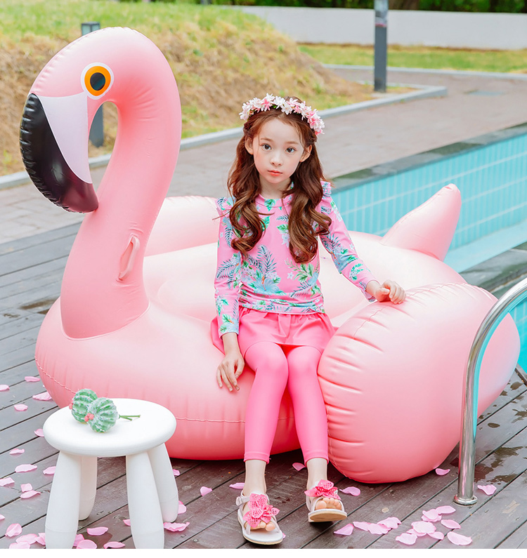 สินค้าพร้อมส่ง ชุดว่ายน้ำ ขายาวเลกกิ้งกระโปรง แขนยาว ลายดอก