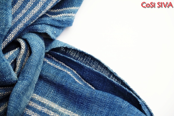 ผ้าพันคอผ้าฝ้ายย้อมคราม(Scarf - cotton dyeindigo