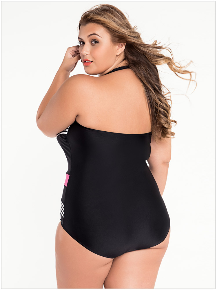 ชุดว่ายน้ำคนอ้วน วันพีช สีดำ แต่งลาย ทำให้ดูมีเอว รอบอก 38-44 รอบเอว 34-38 สะโพก 42-48 นิ้วค่ะ ผ้าดี งานสวยมากค่ะ