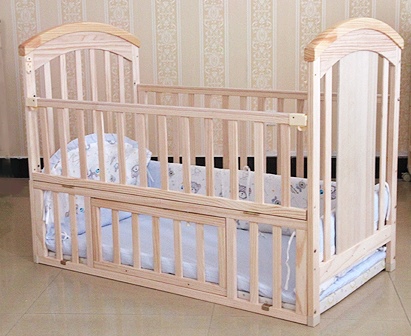 เตียงนอนเด็ก ไม้จริงสามารถปรับขยายเป็นเตียงเด็กโต Double Size TB10107