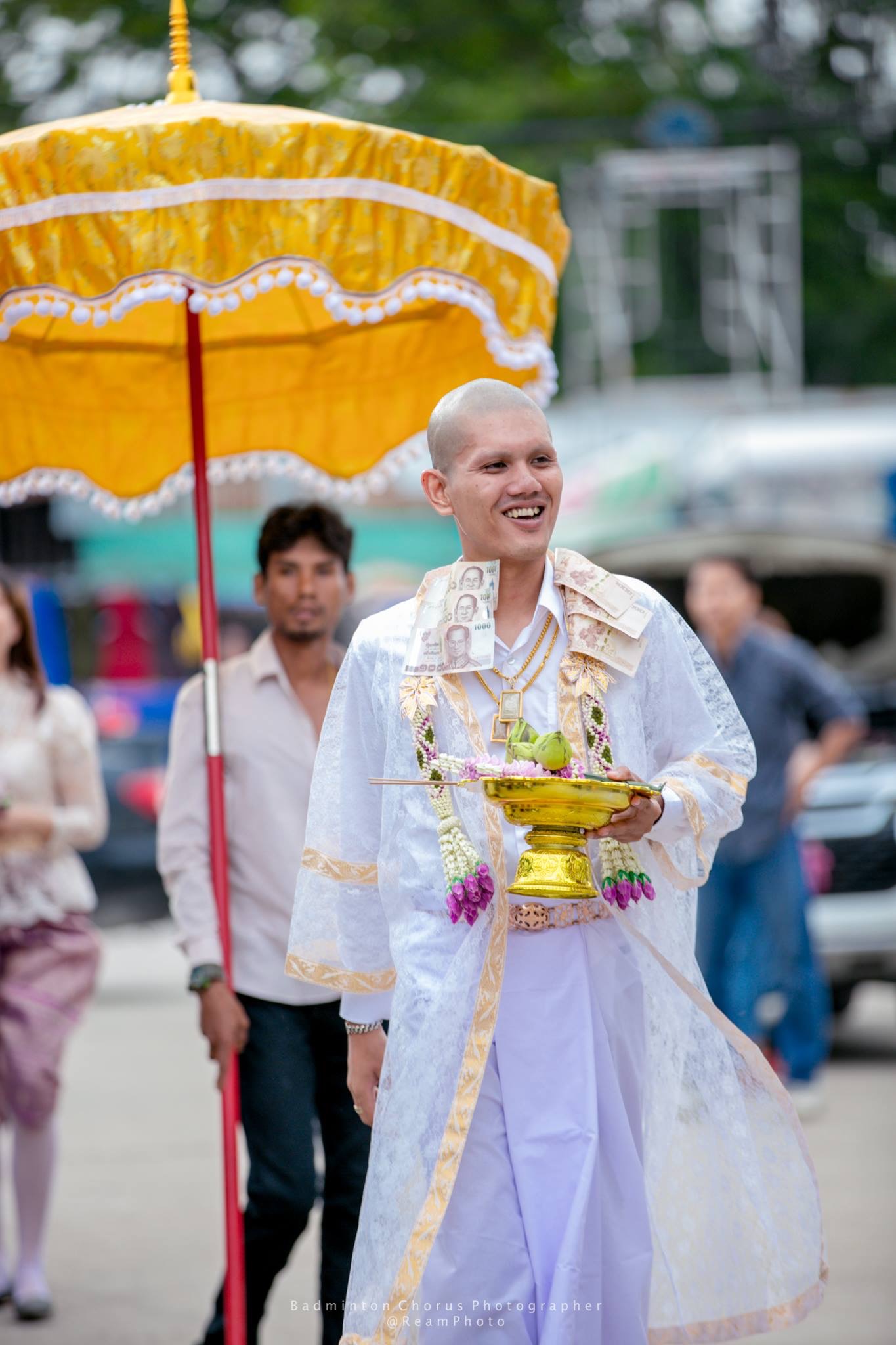 ชุดเครื่องบวชดอกไม้สด ชุดD3 ส่งงานวัดสง่างาม อ.บางไทร .อยุธยา