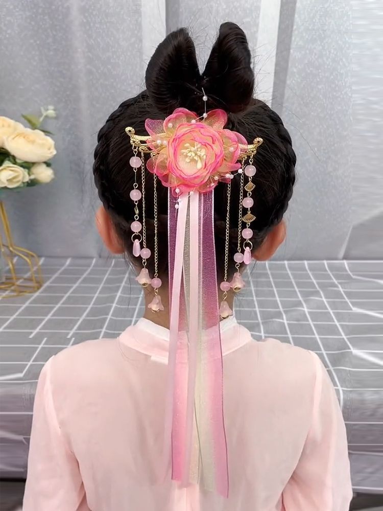 พร้อมส่ง กิ๊บติดผมตรุษจีน เด็ก ยางรัดผม ประดับพู่