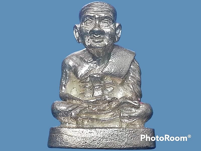 หลวงปู่ทวดหล่อตัน เนื้อเงิน ปี 2537 อาจารย์นอง วัดทรายขาว จ.ปัตตานี หมายเลข 919