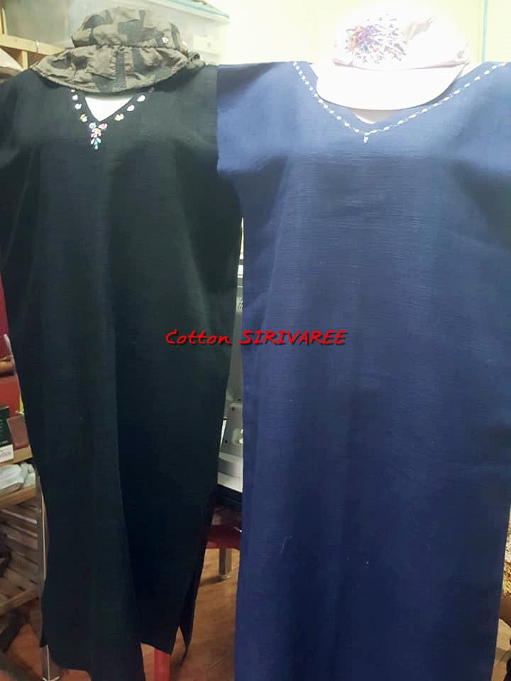 SIRIVAREE,SIVA Thai Cotton 100%, Polo shirt and hand embroidery By Cotton SIRIVAREE Top Thai Brand White, black ,blue ,the sugar L,XL