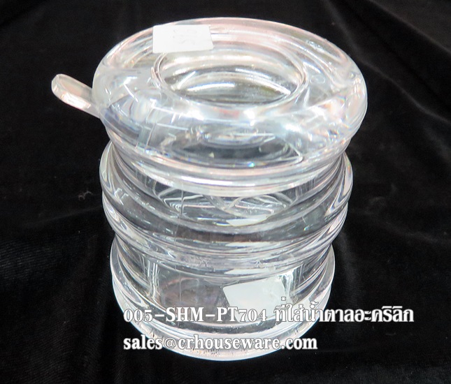 โถน้ำตาล//โถน้ำจิ้มอะคริลิกพร้อมช้อนตัก 005-SHM-PT704