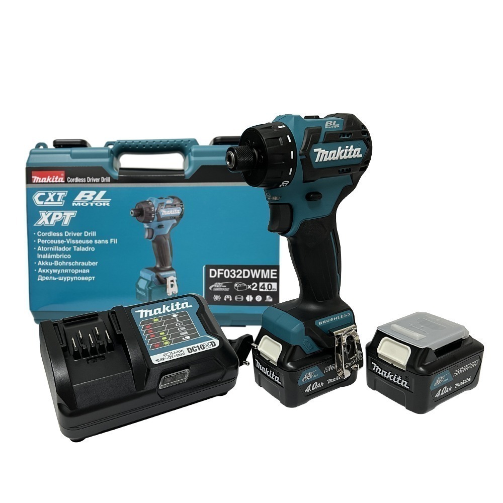 Makita DF032DWME สว่านไขควงไร้สาย 12V แรงบิด 32 N.m. BL Motor (แบต4.0Ah. x2 + แท่นชาร์จ)