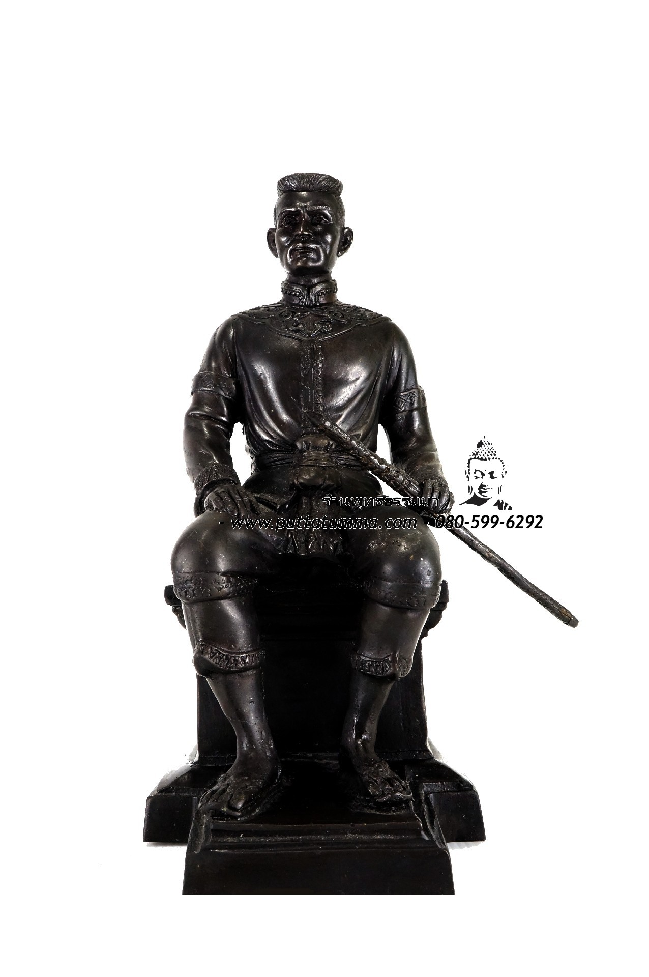 สมเด็จพระนเรศวรมหาราช เนื้อโลหะ ขนาด 5 นิ้ว สูง 10 นิ้ว