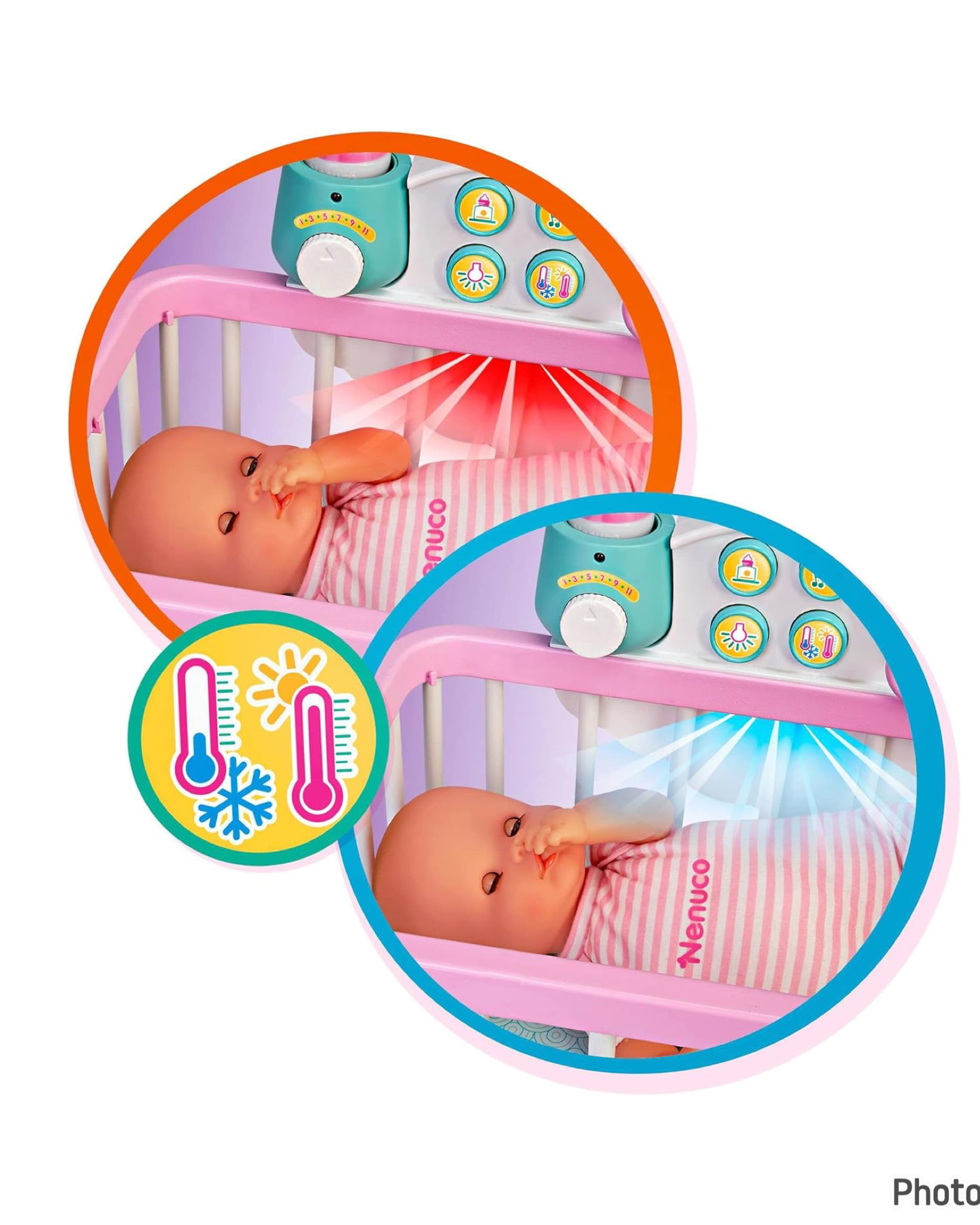 เปลเลี้ยงเด็กมาพร้อมกับตุ๊กตาขนาด 14 นิ้ว Nenuco Good Sleep Cradle with Baby Doll, Crib, and Accessories, 14” Doll