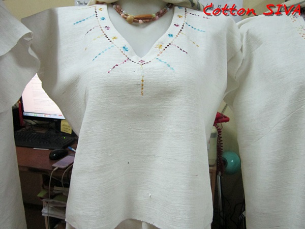 SIRIVAREE,SIVA Thai Cotton 100%, Polo shirt and hand embroidery By Cotton SIRIVAREE Top Thai Brand White, black ,blue ,the sugar L,XL