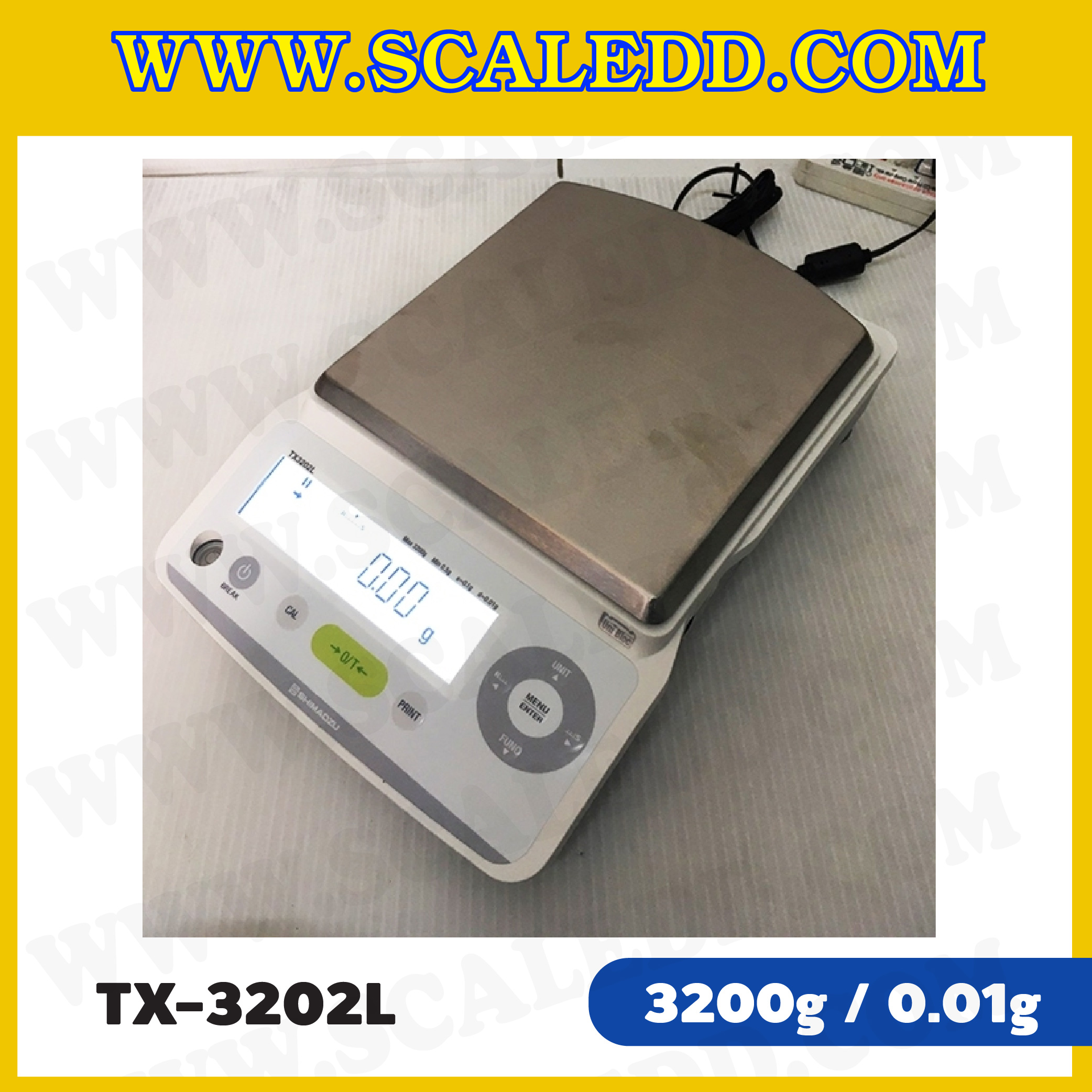 เครื่องชั่งดิจิตอลทศนิยม2ตำแหน่ง รุ่น TX3202L พิกัด 3200g x 0.01g เครื่องชั่งละเอียดสูง3200g เครื่องชั่งน้ำหนัก3200g ตาชั่ง3200กรัม SHIMADZU Electronic Balances