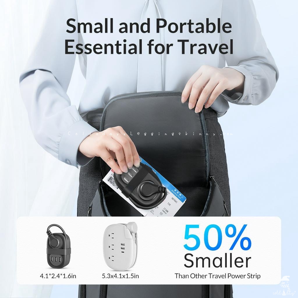 5 in 1 Travel Power Strip with USB port ปลั๊ก 3 ตา แบบพกพา