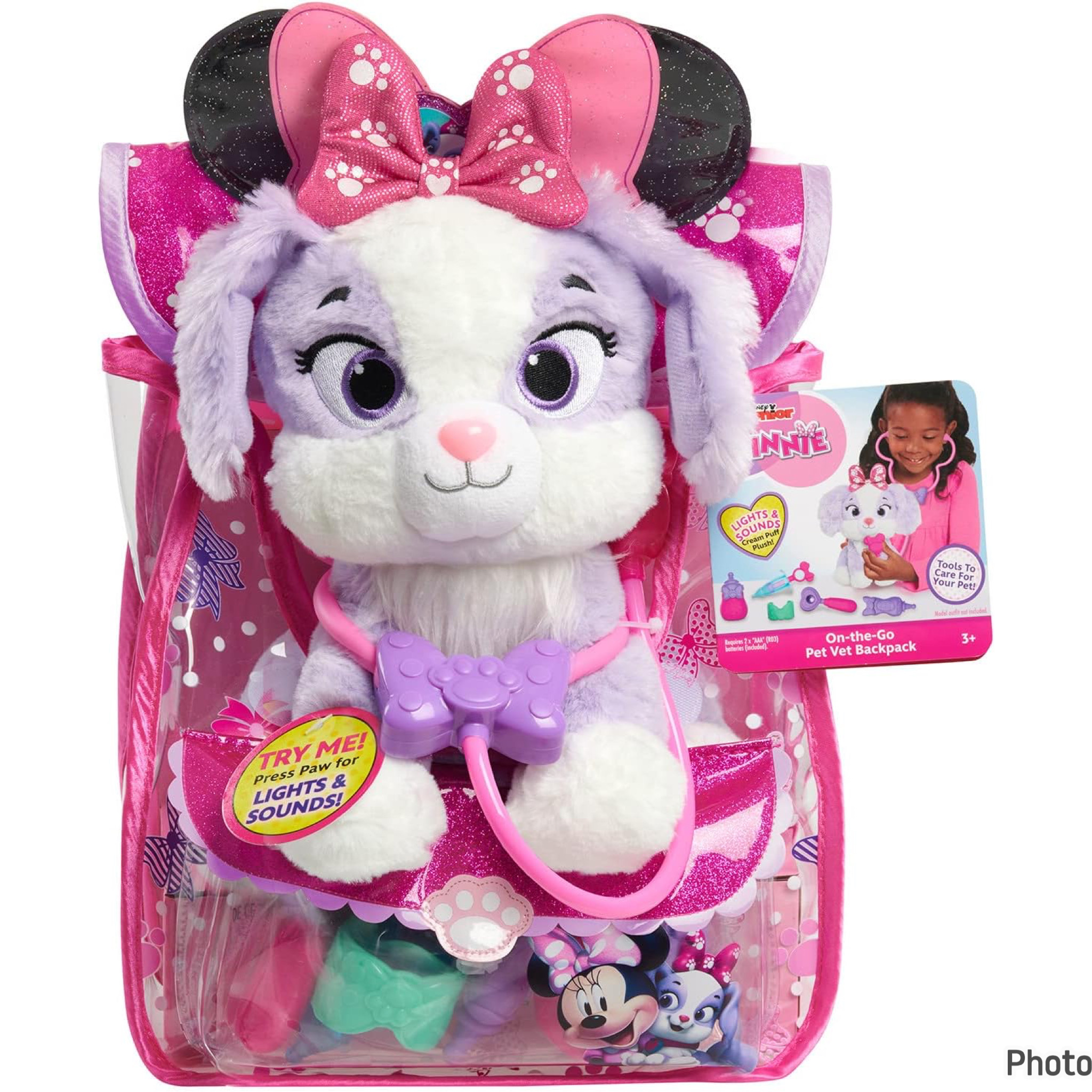 เป้กระเป๋ามินนี่ Just Play Disney Junior Minnie Mouse On-the-Go Pet Vet Backpack Set