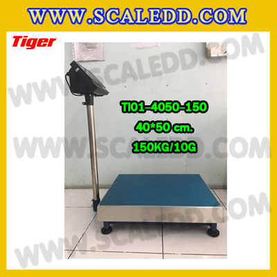 เครื่องชั่งน้ำหนักดิจิตอล พิกัด150kg ความละเอียด 10g ยี่ห้อ TIGER รุ่น TI-01 ขนาดแท่นชั่ง40*50cm (เครื่องชั่งผ่านตรวจรับรองจากสำนักชั่งตวงวัด)
