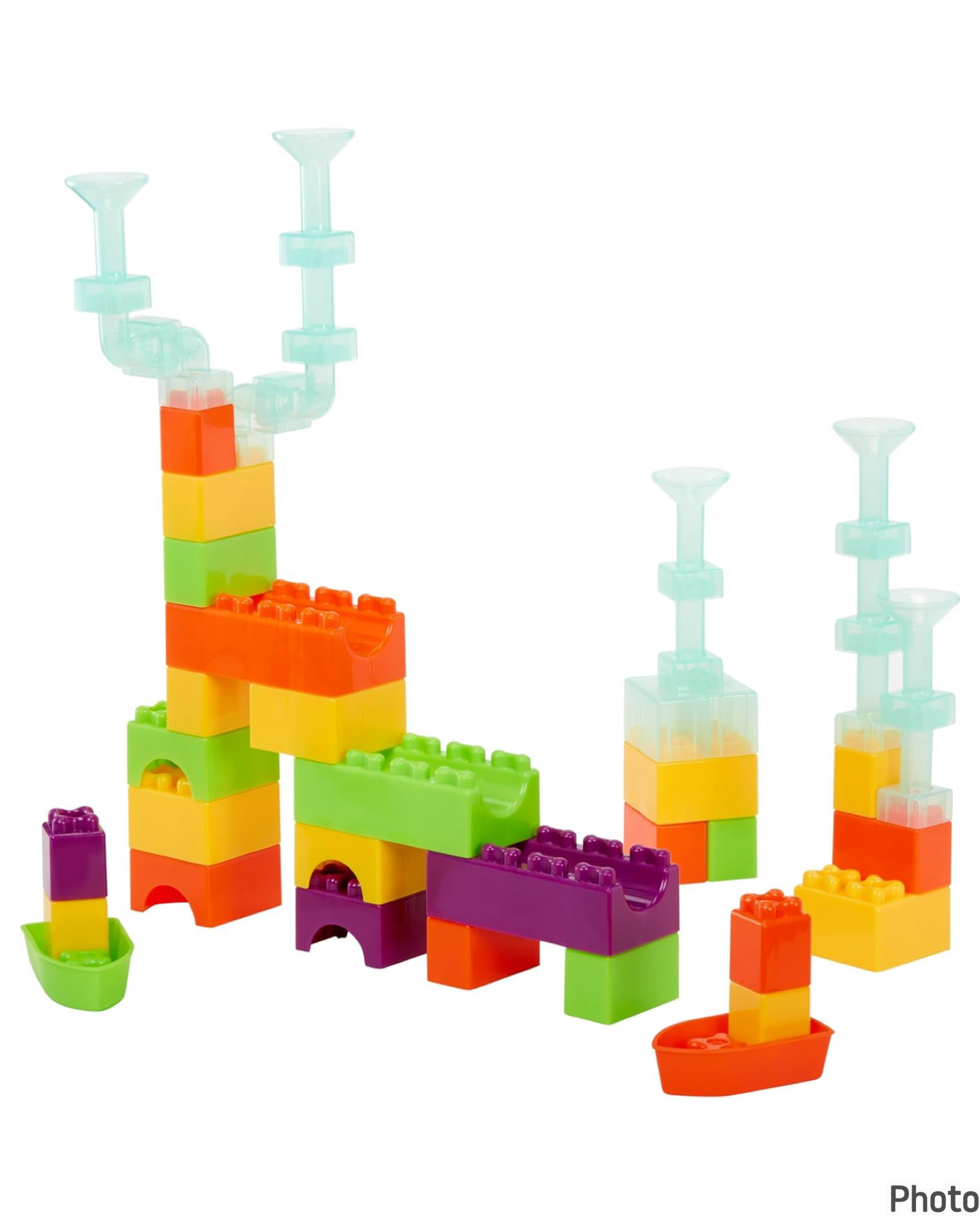 โต๊ะน้ำและโต๊ะต่อตัวต่อ Little Tikes Build & Splash - Water Table with 25-Piece Accessories