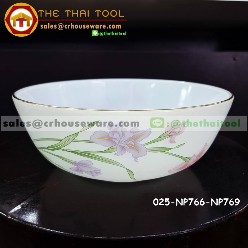 ชามซุปเนื้อมุก ลายโนเบิ้ลพิ้ง Noble Pink Dinner