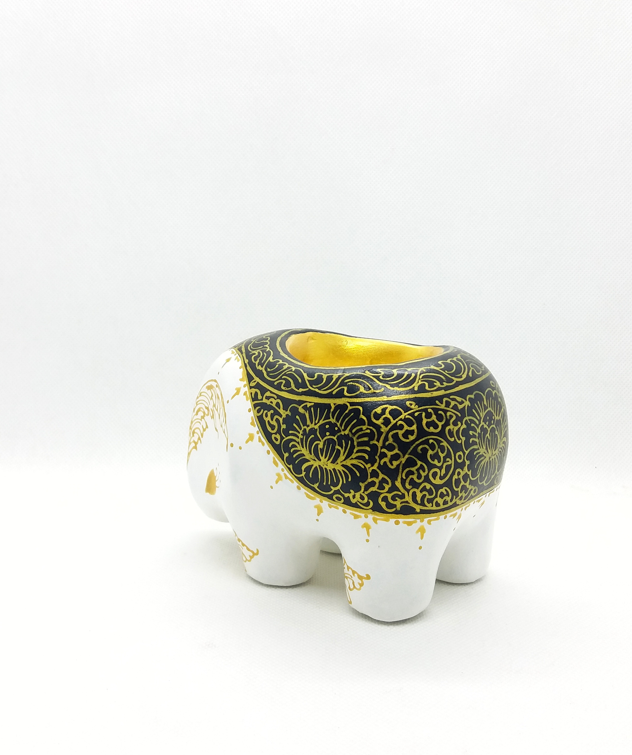 ช้างใส่เทียนหอมเทียน Size S ขาวดำ