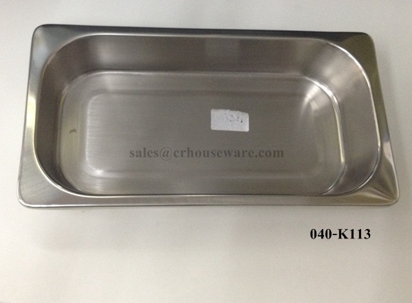 กระบะสเตนเลส-ใส่ไอศรีม -ขนาด 1/4 ลึก 040-K113