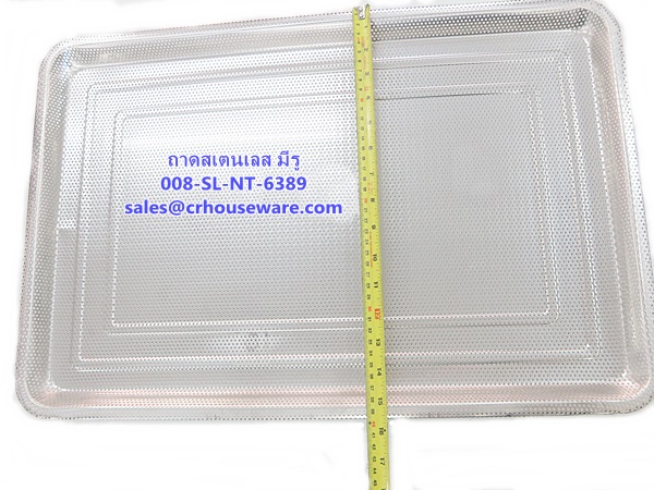 ถาดสเตนเลสสี่เหลี่ยม แบบมีรู รหัสสินค้า 008-SL-NT-6389