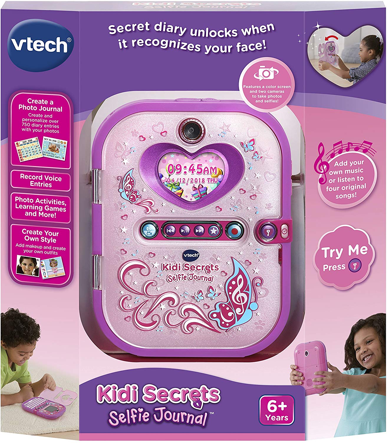 ไดอารี่ VTech Kidi Secrets Selfie Journal with Face Identifier, Pink