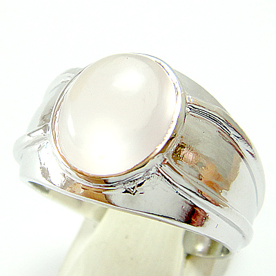 แหวนเงินแท้ราคาถูกชุบทองคำขาว พลอยแท้โรสควอทซ์ 4.75 กะรัต งานประณีตสวยงาม สั่งผลิตค่ะ