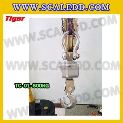 ตาชั่งแขวน600กิโลกรัม เครื่องชั่งแขวน600kg เครื่องชั่งแขวนดิจิตอล600kg ตาชั่งแขวนดิจิตอล600kg พิกัด 600kg ค่าละเอียด 0.2kg ตะขอหมุนได้360องศา เครื่องชั่งแขวนยี่ห้อ TIGER รุ่น TC-01