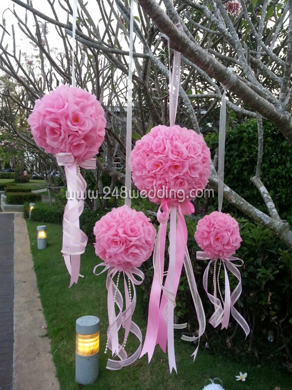 Flower ball ลูกบอลดอกไม้ (กุหลาบชมพู)