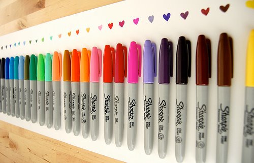 ปากกาเขียนวัสดุ Sharpie หัวเข็มและหัวเมจิก