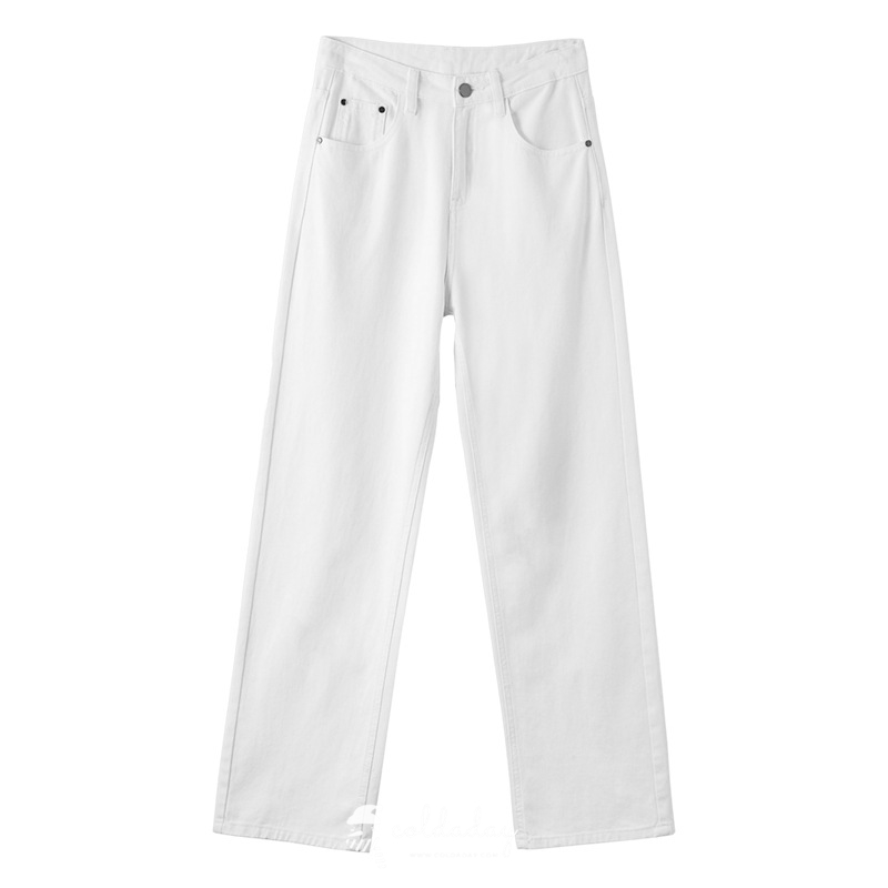 Winter White Jeans กางเกงยีนส์กันหนาวทรงขาตรงสีขาว