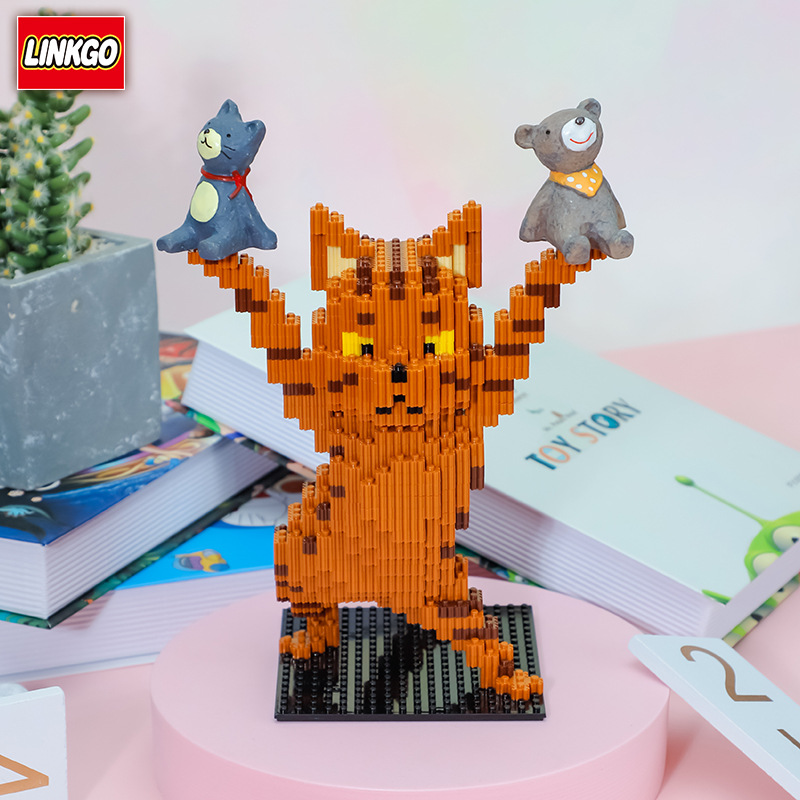 เลโก้ฟันเฟือง Hand up Brown Cat(แมวชูมือสีน้ำตาล) Size Jumbo