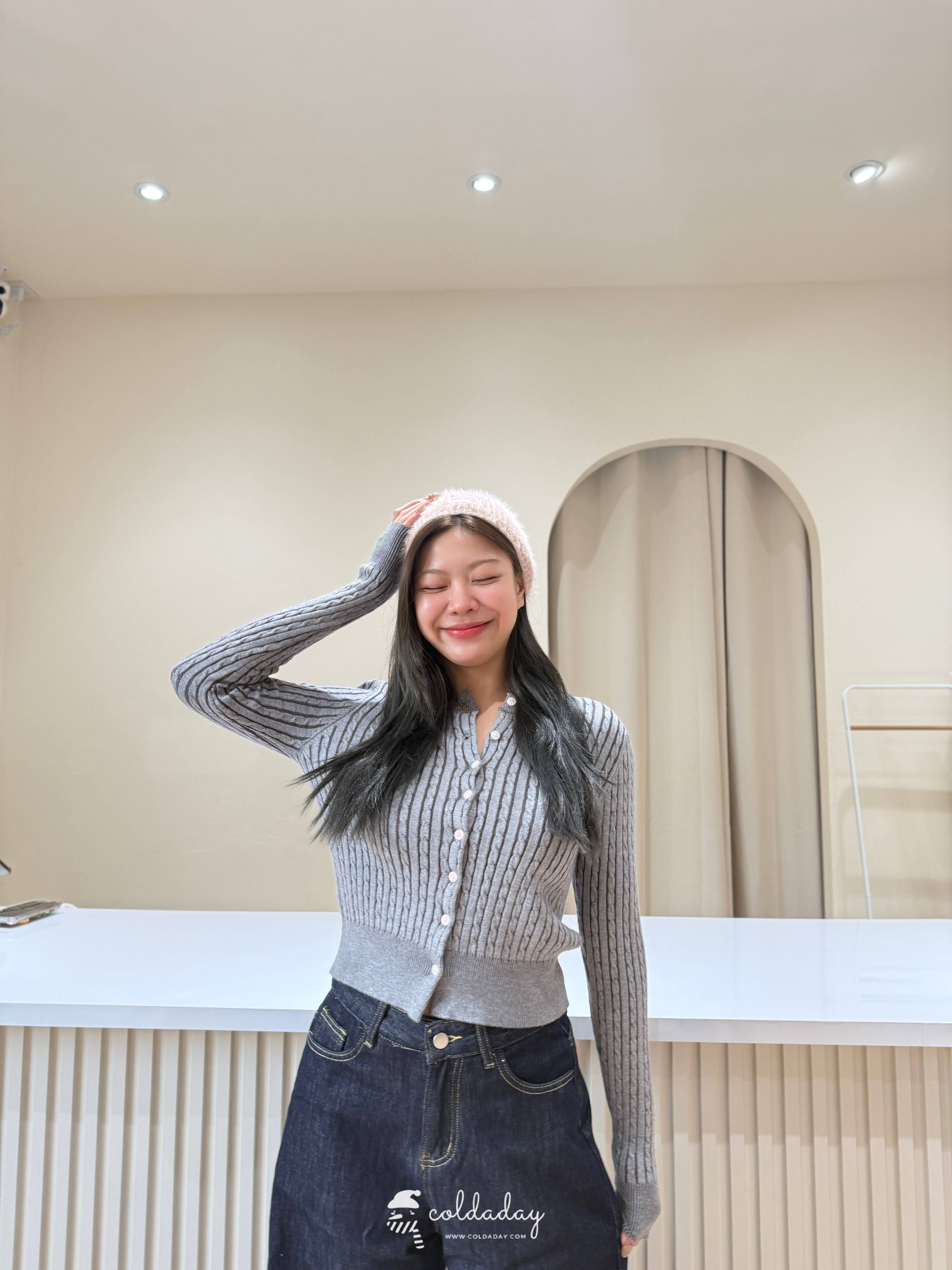 กางเกงยีนส์กันหนาว Warm Wide-Leg denim / S-XL