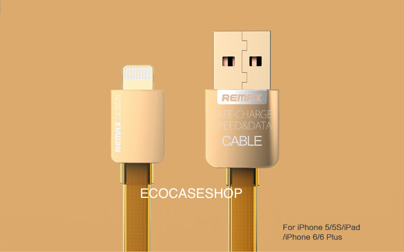 สายชาร์จ iPhone5/6 remax แท้ สายทอง