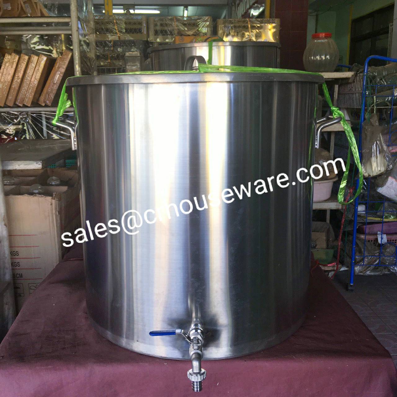 หม้อสตูว์สเตนเลสหนาใหญ่ 60 ซม. 005-ST-60170, หม้อสเตนเลสเกรดFood_grade_พร้อมก๊อก,หม้อบวกก๊อกก๊อกใหม่เป็นท่อ