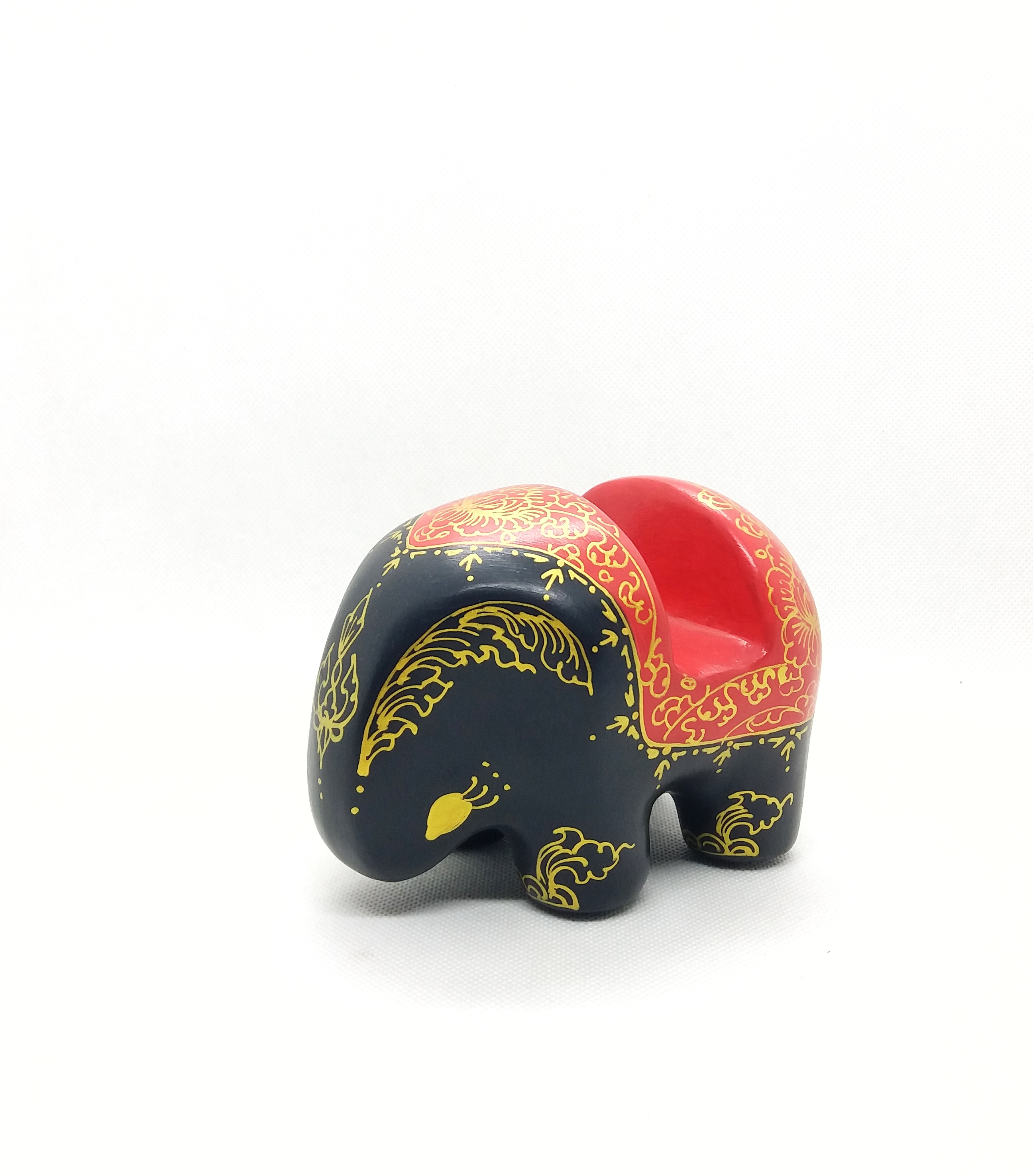 ช้างวางนามบัตรและมือถือ Size S สีดำแดง